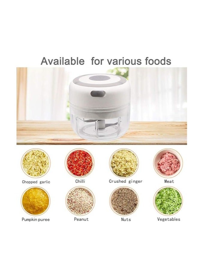 مقشرة الثوم الصغير، خلاط الثوم بقوة كبير ، مقشرة كهربائية صغيرة للطعام، خلاط البصل الكهربائي، مطحنة الثوم، معالج غذائي صغير لفرم الفواكه والخضروات، معالج الثوم، معالج البصل للمطبخ، معدات إكسسوارات ا - Image 4