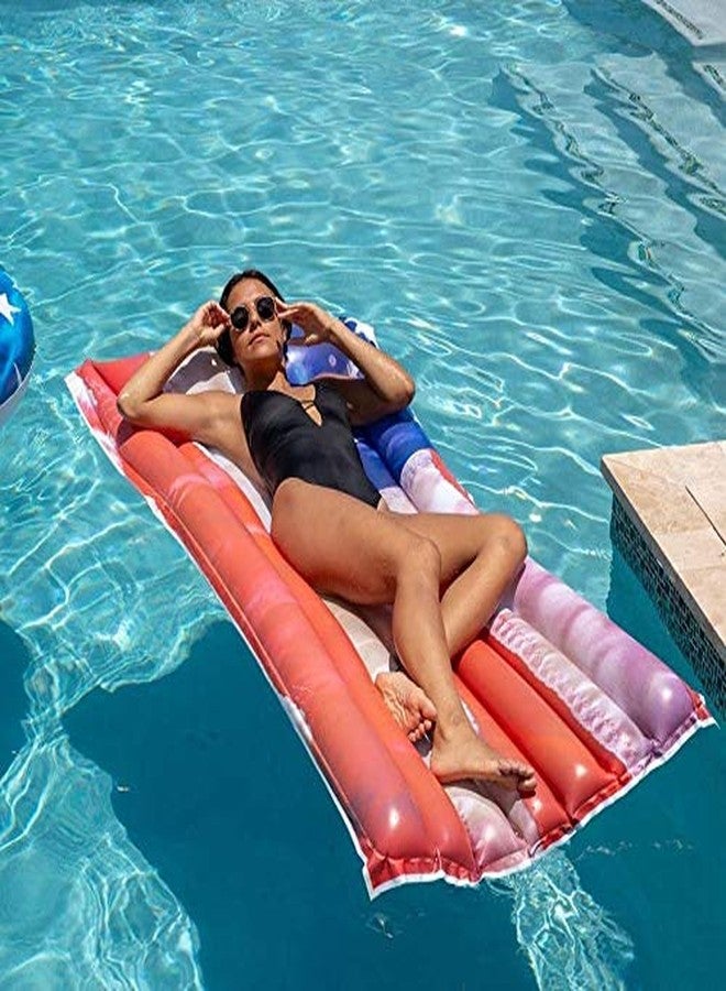 بول كاندي وسادة حمام سباحة فاخرة وعريضة للغاية من Poolcandy بنقشة النجوم والخطوط، مصممة لتوفير الراحة - تتحمل وزنًا يصل إلى 250 رطلاً - Image 4