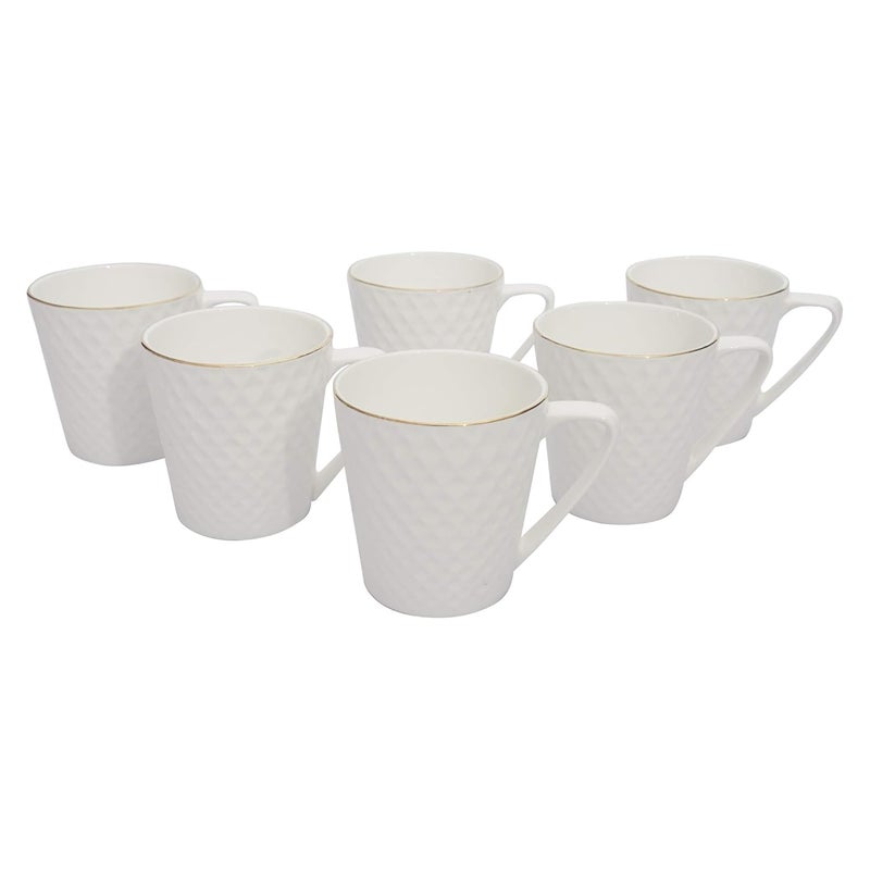 SkyKey Home Decor Tableware Gold Line TeaCoffee Cups and Mug Set of 6 Pieces - Image 2