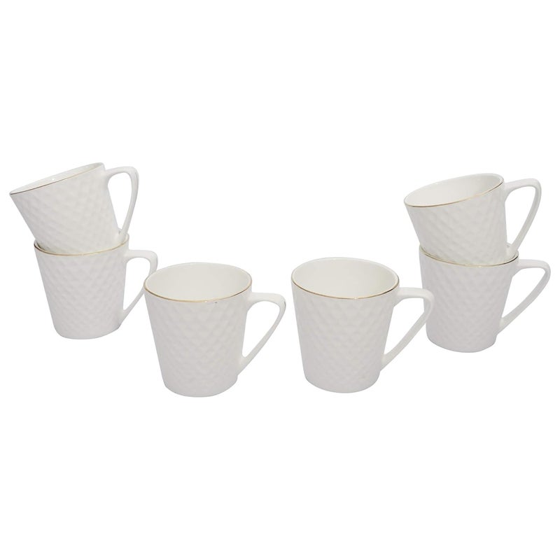 SkyKey Home Decor Tableware Gold Line TeaCoffee Cups and Mug Set of 6 Pieces - Image 3