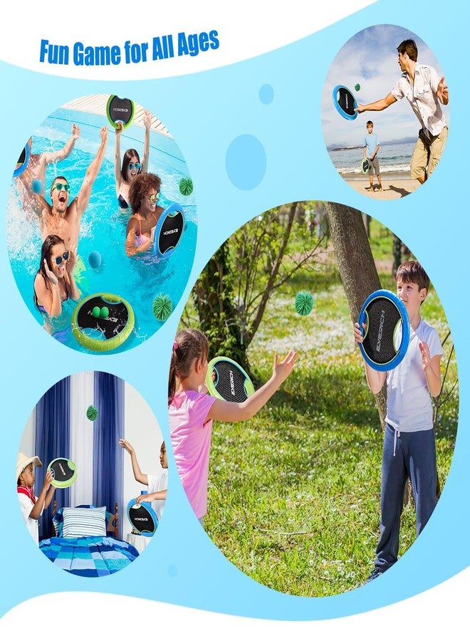 EVERICH TOY Bouncy Paddle Ball Game for Kids with 4 EVA Foam Trampoline Paddles and 8 Balls, Stringy Ball Toss and Catch Set for Indoor Outdoor Beach Pool Backyard Play, Flying Disc Gift for Boys & Girls - Image 4