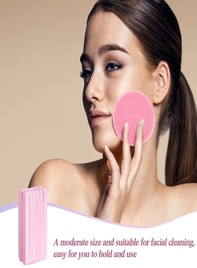 Aternal Makeup Remover Sponge - Face Cleansing Compressed Sponges, 24PCS Round Face Cleaning Puffs, PVA Facial Exfoliating Stick Sponges for Women Girls Makeup Removal Pads, Washing Face, Beauty Mask Spa - Image 5