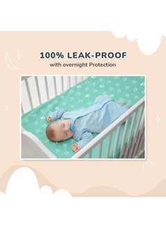 R for Rabbit Waterproof Quick Dry Sheet For Baby | Anti-Piling Fleece Extra Absorbent Instant Dry Sheet For Baby Bed | Baby Cot Protector Sheet | Baby Bed Protector (Size-S,Green)  - Image 4