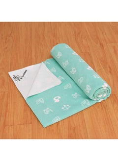 R for Rabbit Waterproof Quick Dry Sheet For Baby | Anti-Piling Fleece Extra Absorbent Instant Dry Sheet For Baby Bed | Baby Cot Protector Sheet | Baby Bed Protector (Size-S,Green)  - Image 1