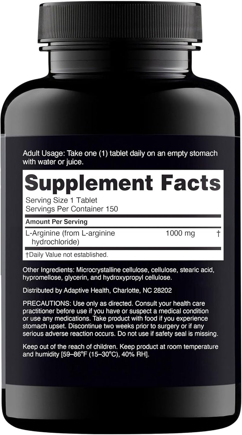 Nugenix Essentials LArginine Amino Acid Supplement 1000 mg 150 Tablets - Image 2