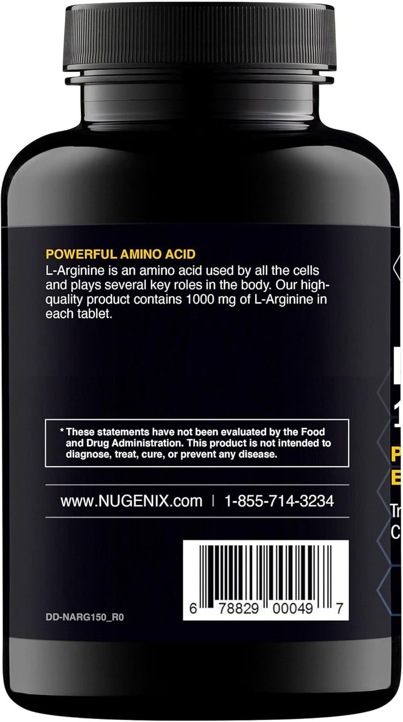 Nugenix Essentials LArginine Amino Acid Supplement 1000 mg 150 Tablets - Image 3
