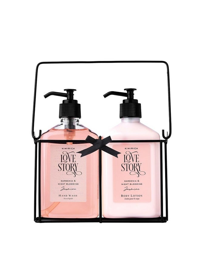 KIMIRICA Love Story Hand Wash Hand Lotion Duo Set With Metal Caddy| Goodness Of Aloe Vera, Ginkgo Biloba 100% Vegan & Paraben Free | Gifts For Women & Men | Luxury Gift Hamper (270Mlx2) - Image 1