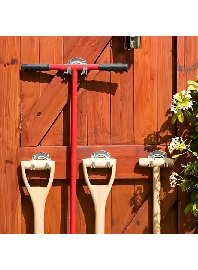 2pcs Heavy Metal Wall Hanging Tool Rack Set with Double Hooks Industrial Garage Garden Organizer - Image 5