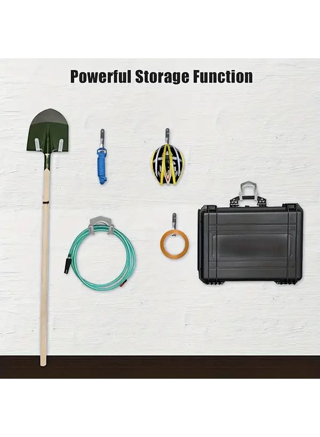 2pcs Heavy Metal Wall Hanging Tool Rack Set with Double Hooks Industrial Garage Garden Organizer - Image 3