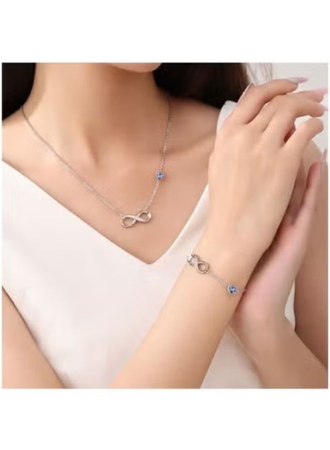 سوار تعويذة حجر الميلاد قلب اللانهاية للنساء، سوار رابط قابل للتعديل، هدية مجوهرات مثالية ليوم الأم، الذكرى السنوية، أو عيد الميلاد للزوجة، الصديقة، أو لها - Image 3