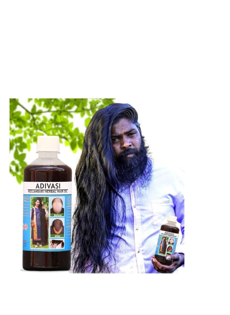 Adivasi Neelambari Ayurvedic Hair Care Adivasi Herbal Hair Oil Made By Pure Adivasi Ayurvedic Herbs, 500Ml  - Image 2