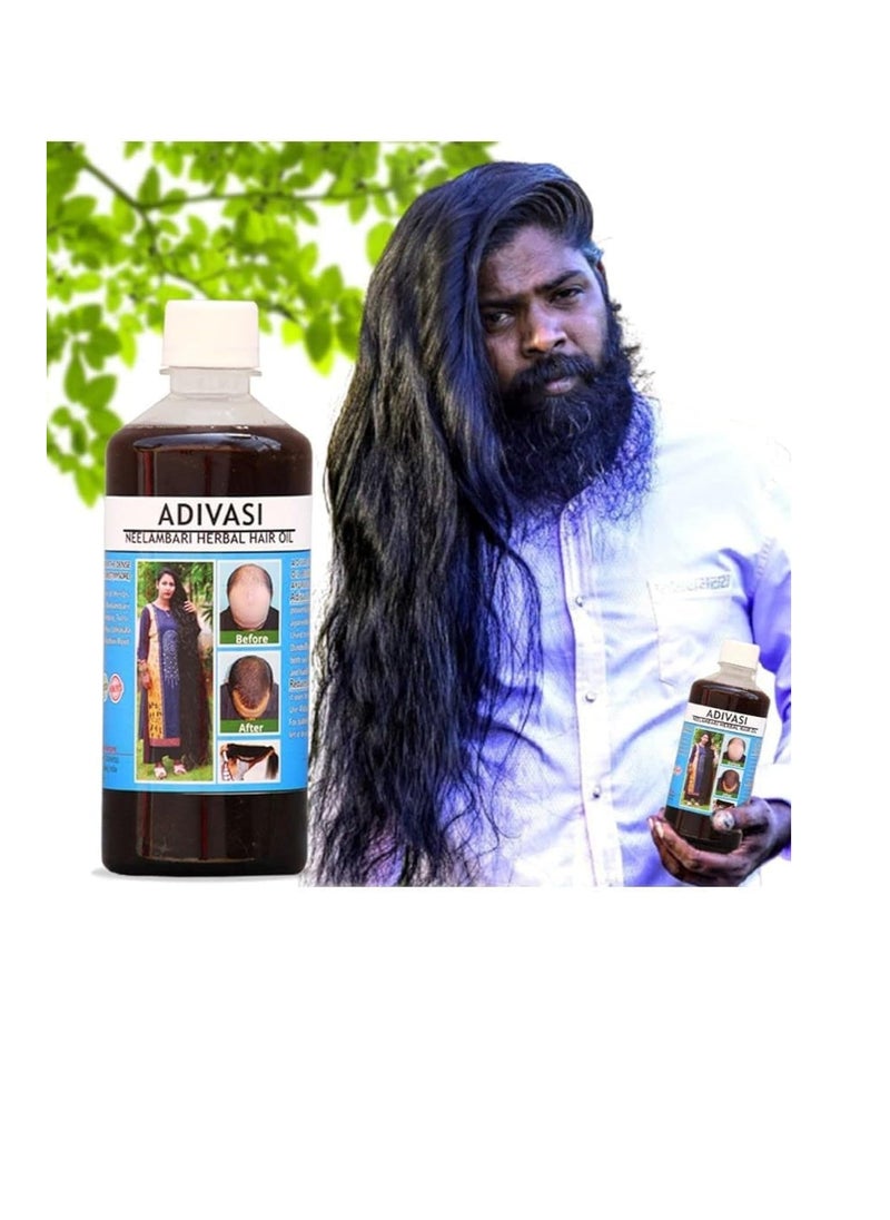 Adivasi Neelambari Ayurvedic Hair Care Adivasi Herbal Hair Oil Made By Pure Adivasi Ayurvedic Herbs, 500Ml  - Image 3