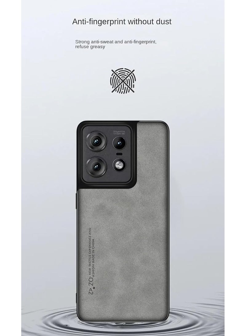 general Case Compatible with Motorola Edge 50 Pro, Plain Leather Case Anti-fingerprint Matte Silicone Bumper Shockproof Protective Back Cover for Motorola Edge 50 Pro - Image 5