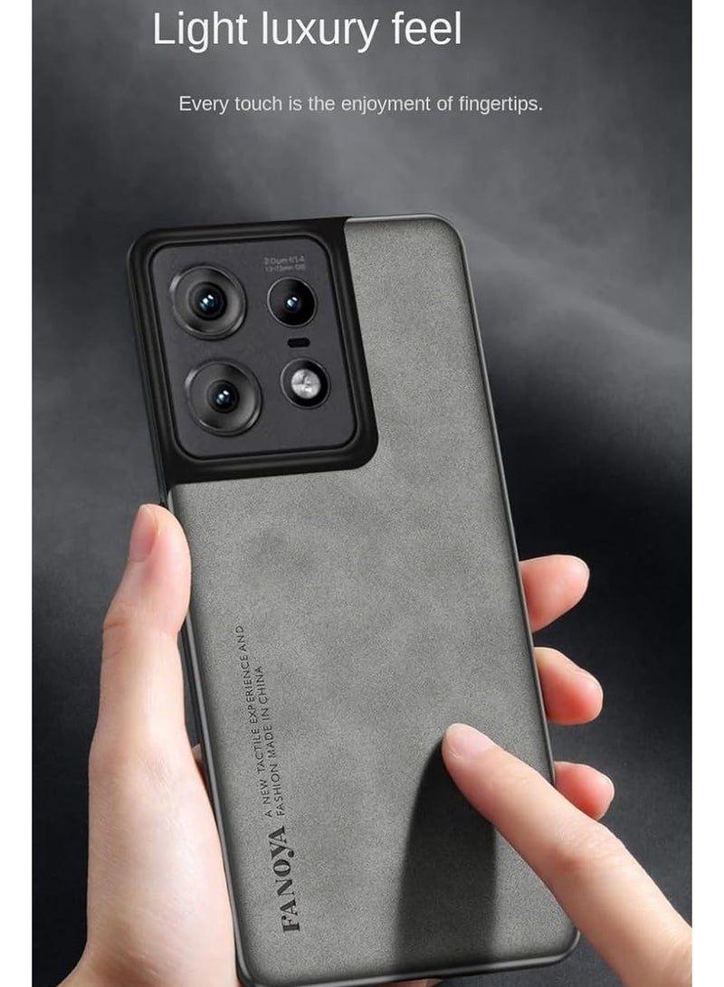 general Case Compatible with Motorola Edge 50 Pro, Plain Leather Case Anti-fingerprint Matte Silicone Bumper Shockproof Protective Back Cover for Motorola Edge 50 Pro - Image 4