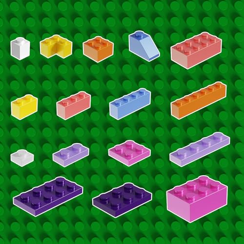 RWDTER 500 Piece Classic Building Bricks and 1 Green Baseplate Compatible with Lego and Other Major Brands Mixed Bricks Bulk Creative Building Toys Blocks Bulk for Kids Ages 6 Girls Color - Image 5