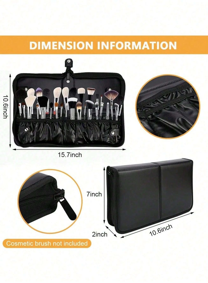 KHAJUL Cosmetic Organizer Makeup Brush Bag , Foldable Artist Brush Bag , Travel Portable Brush Purse , Professional Zipper Handbag Gifts , Travel Home School Supplies , Cosmetic Bag Travel Essentials , Cosmetic Bag Back To School(Only Bag) - Image 2