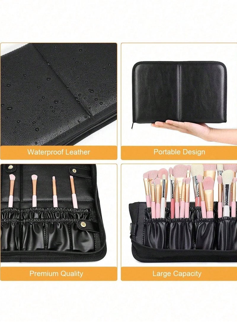 KHAJUL Cosmetic Organizer Makeup Brush Bag , Foldable Artist Brush Bag , Travel Portable Brush Purse , Professional Zipper Handbag Gifts , Travel Home School Supplies , Cosmetic Bag Travel Essentials , Cosmetic Bag Back To School(Only Bag) - Image 5