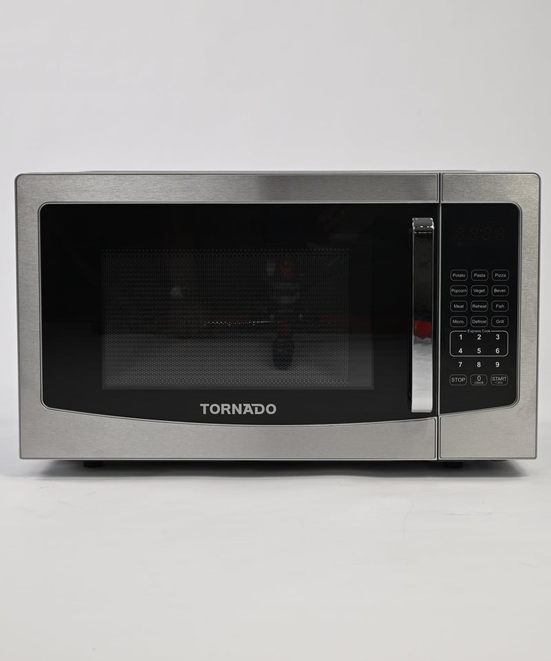 TORNADO 30L Digital Microwave Oven with Grill, 900W Microwave Power, 1200W Grill Power, Touch Control Panel, 8 Auto Menus, 10 Power Levels, Child Safety Lock, Defrost, Silver - TWDG-30L-S-E-1-Year Free Warranty - Image 2