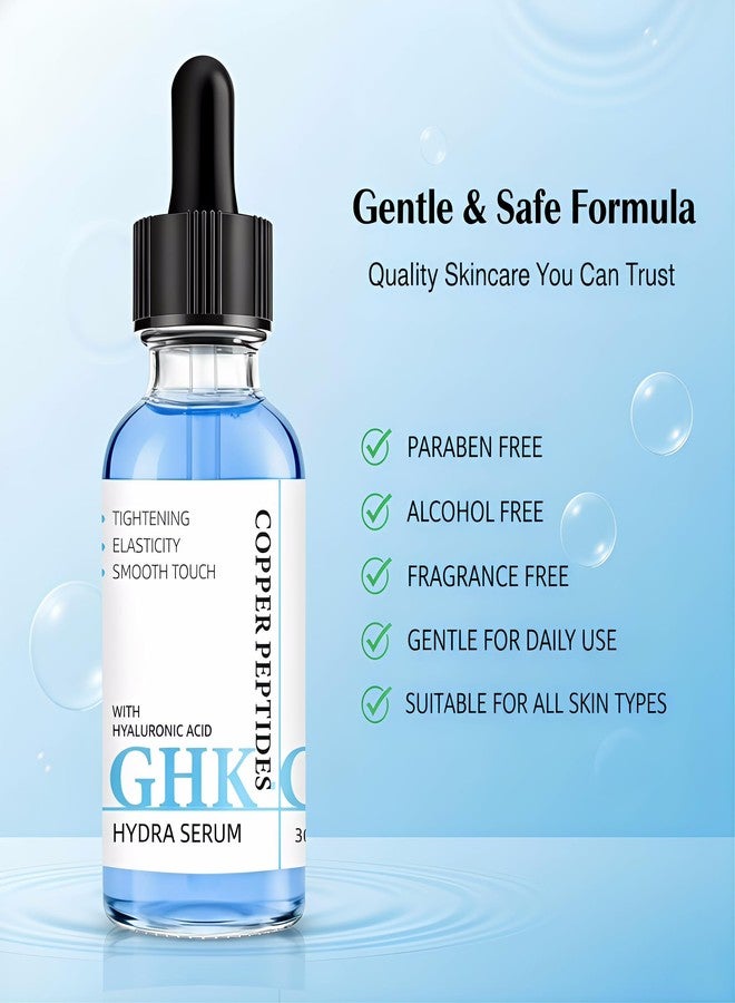 يويان سيروم GHK-Cu Peptide، سيروم مضاد للشيخوخة للوجه مع ببتيد النحاس وحمض الهيالورونيك لشد البشرة، والحد من الخطوط الدقيقة والتجاعيد، وزيادة مرونة البشرة وترطيبها، 1 أونصة سائلة - Image 5