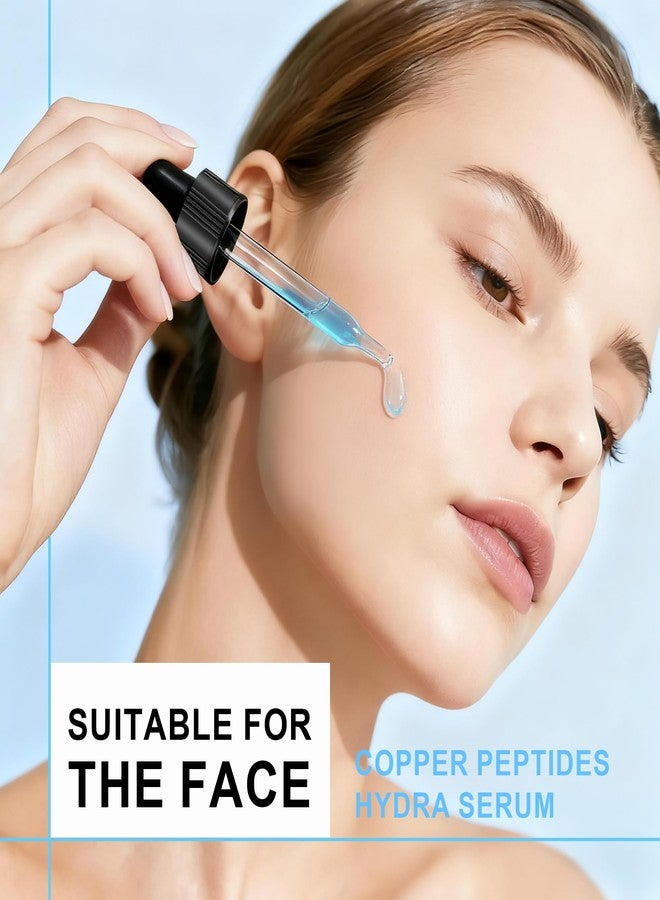 يويان سيروم GHK-Cu Peptide، سيروم مضاد للشيخوخة للوجه مع ببتيد النحاس وحمض الهيالورونيك لشد البشرة، والحد من الخطوط الدقيقة والتجاعيد، وزيادة مرونة البشرة وترطيبها، 1 أونصة سائلة - Image 2