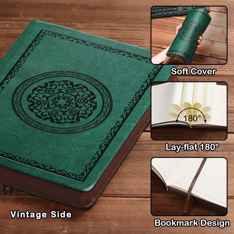 Fetinar 2026 Leather Vintage Journal Notebook,300 Pages,Leather Softcover Lined Journal Notebooks for Women Men,Notebook Journals for Writing Travel,Business,Office,7.1'' X 9.8'' - Image 3