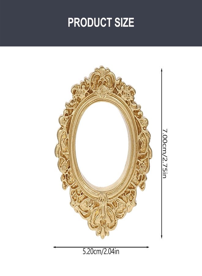 BESTOYARD 12Pcs Vintage Miniature Resin Photo Frames, Baroque Oval Jewelry Display Picture Frames for Christmas DIY Crafts, Home Table Photo Props - Image 2