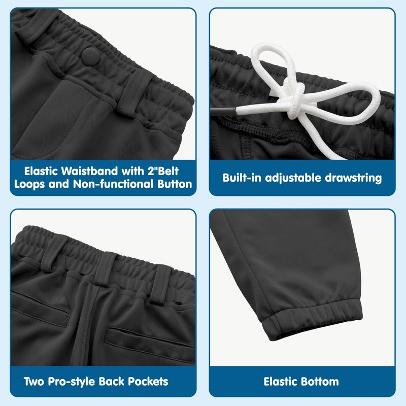 MIVEI 2T/3T/4T/5T to Youth Toddler Boys Knicker Baseball Pants Gilrs Softball Pants Kids Tball Practice Pants with Pockets - Image 3