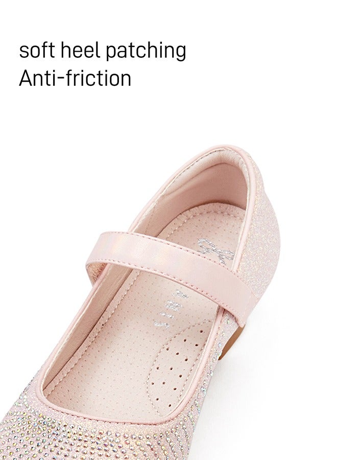 Taranis أحذية الأطفال تارانس الوردية المتلألئة للأميرات مسطحة جليد وردي جيم ماري جينز - Image 3