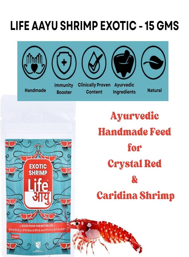 7pets Life AAYU Shrimp Exotic Food | Ayurvedic Handmade Feed for Crystal Red & Caridina Shrimp | Boosts Breeding, Molting & Immunity | (15 GMS, Exotic) - Image 2