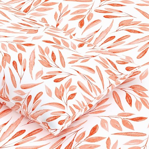 Dreamscape 100% Cotton King Bedsheet with 2 Pillow Covers - (Size 108 x 108 inches, 140 TC, Colour - Peach: Salmon Rose) - Image 4