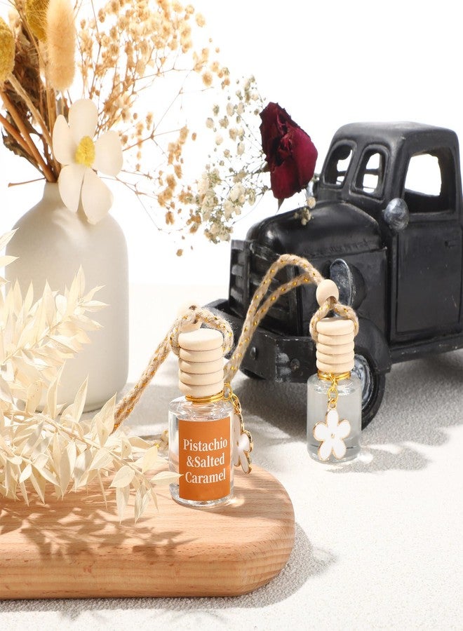 Siifert 2 Sets Hanging Car Air Freshener and Essential Oil Diffuser, Car Air Freshener Daisy Essential Oil Diffuser Long Lasting Automobile Aromatherapy Diffuser Bottle(Pistachio Salted Caramel) - Image 5