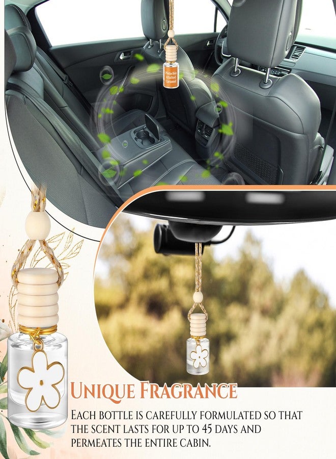 Siifert 2 Sets Hanging Car Air Freshener and Essential Oil Diffuser, Car Air Freshener Daisy Essential Oil Diffuser Long Lasting Automobile Aromatherapy Diffuser Bottle(Pistachio Salted Caramel) - Image 4