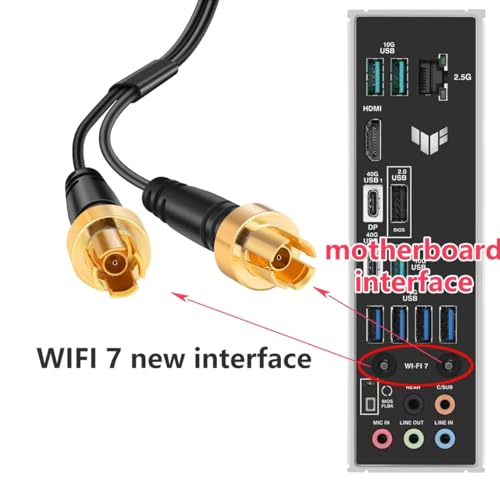 slinkdsco WiFi 7 Gaming Motherboard Magnetic Base Antenna with Push-On Connector (NOT RP-SMA) for ASUS ROG Strix ASUS TUF/ROG Crosshair/Prime/ProArt Series WiFi 7 Gaming Motherboard, Slinkdsco - Image 2