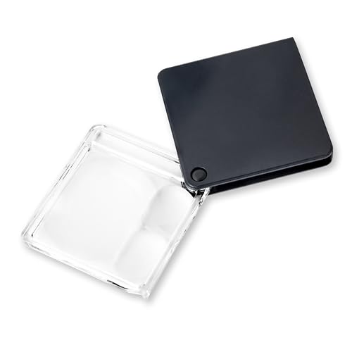 Carson Magniflip Plus 2.5X/5X/7X Flip-Open Magnifier with Built-in Protective Case (GN-44), Grey, Single Pack - Image 1