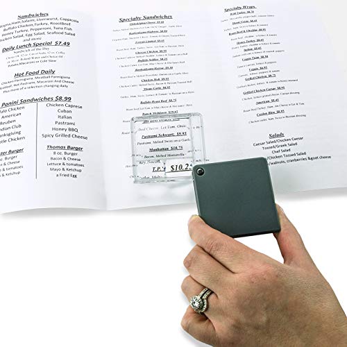 Carson Magniflip Plus 2.5X/5X/7X Flip-Open Magnifier with Built-in Protective Case (GN-44), Grey, Single Pack - Image 5