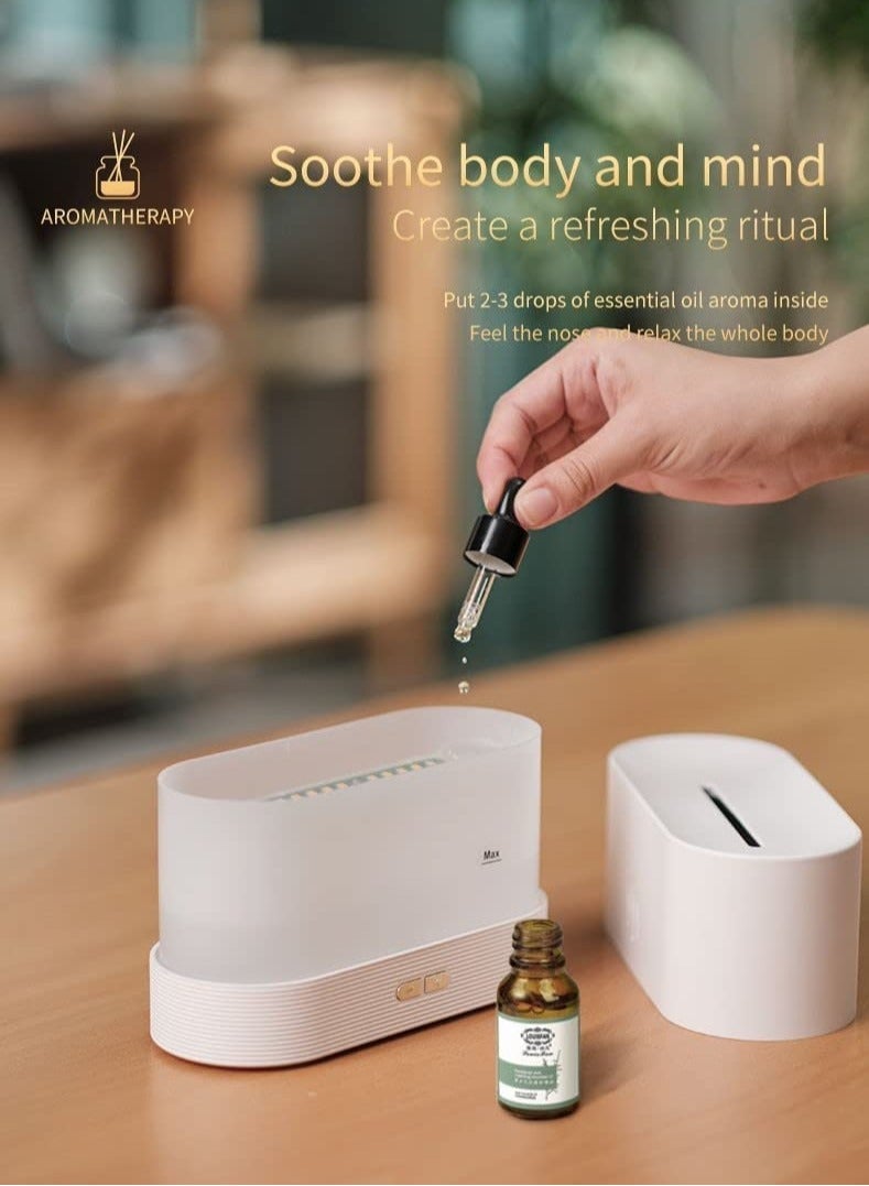 ELTRAZONE Humidifier Flame Aroma Diffuser Aromatherapy, 180ml (White) - Image 3