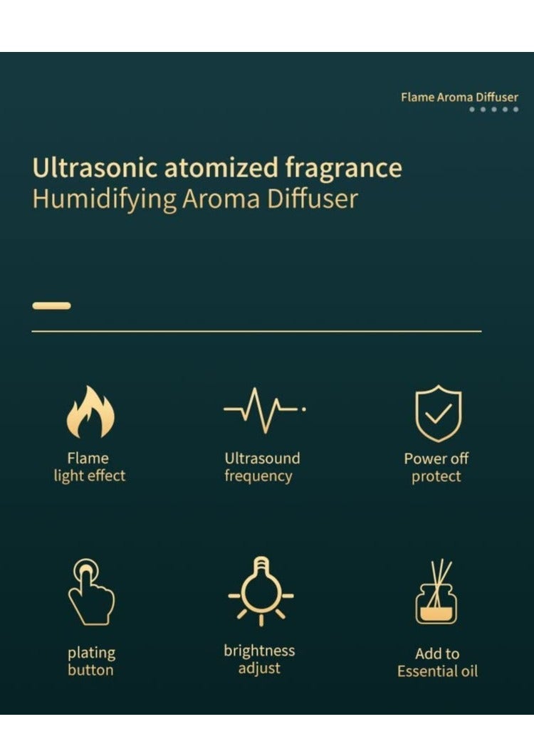 ELTRAZONE Humidifier Flame Aroma Diffuser Aromatherapy, 180ml (White) - Image 5