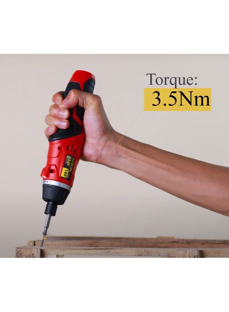 Denx Cordless electric screwdriver, rechargeable, 90-degree foldable, equipped with LED flashlight and a bag with all accessories - Image 4