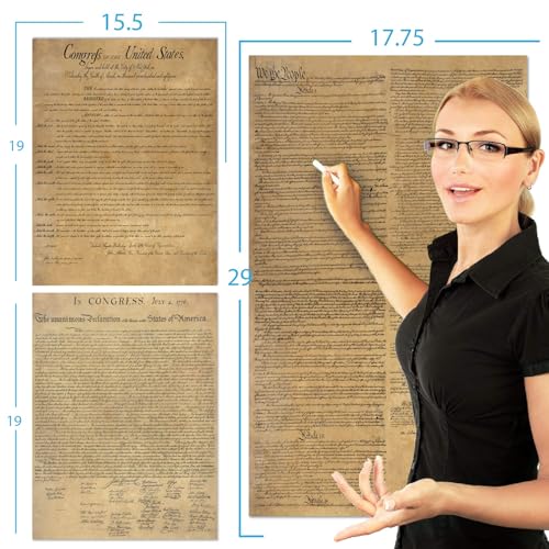 Young N Refined American Founding documents Laminated 3 pack: US Constitution, Declaration of Independence and Bill of Rights reproduction NOW with BIGGER clearer Letters - Image 3