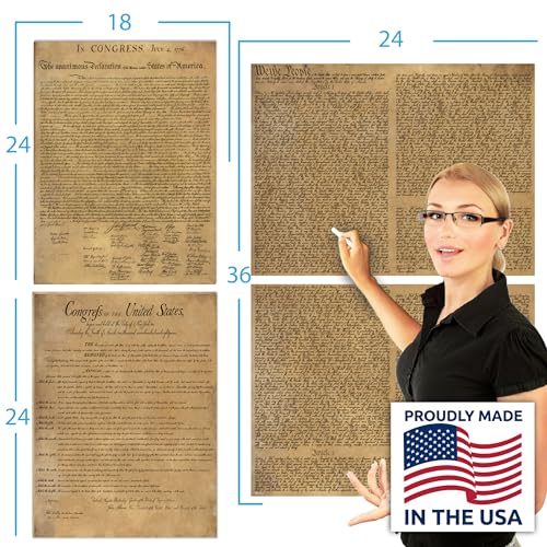 Young N Refined American Founding documents Laminated 3 pack: US Constitution, Declaration of Independence and Bill of Rights reproduction NOW with BIGGER clearer Letters - Image 4