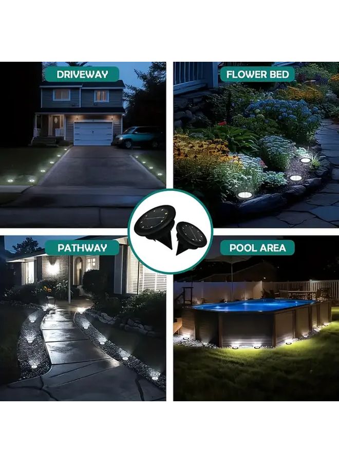 8 قطع مصابيح أرضية بالطاقة الشمسية ذات حساس حركة للحدائق الخارجية LED - Image 4