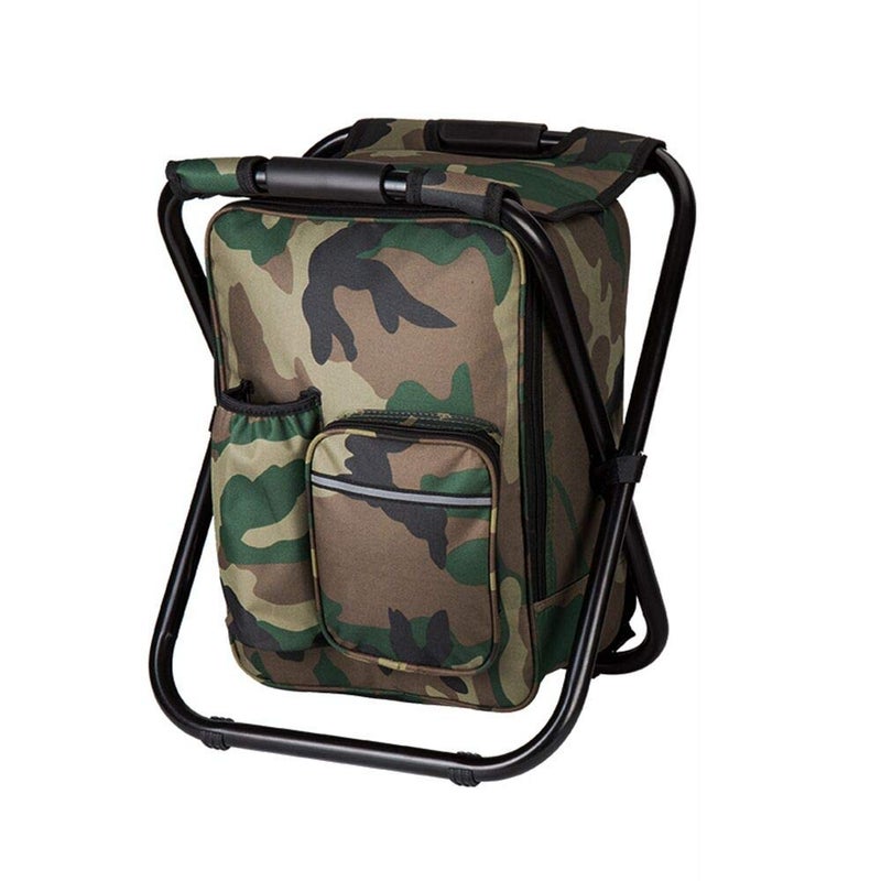 FCFKUK Bright starl Multifunction Folding Cooler and Stool Backpack, Hiking Camouflage Seat Table Bag Camping Gear for Outdoor Indoor Fishing Travel Beach - Image 1