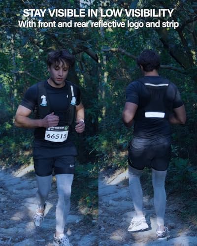 Zelvot Running Vest for Women Men, USA Original Patent, Adjustable Chest Straps Running Hydration Vest with 500ml Soft Flask, Lightweight Reflective Hydration Backpack for Marathon (White, M/L) - Image 4