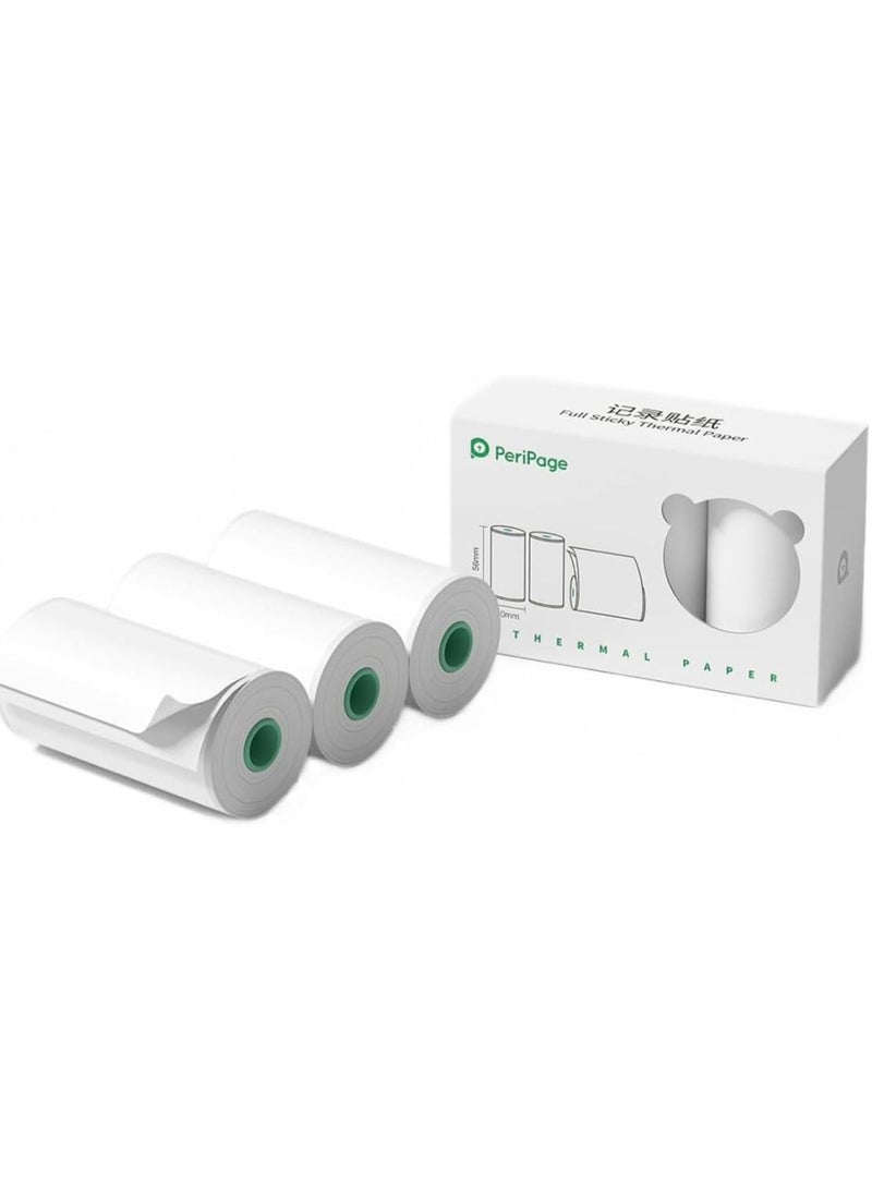 Peripage Mini Printer Paper Sticker, Self-Adhesive Thermal Paper colorless Sticky Paper for PeriPage A6 Printer, Waterproof, Oilproof, Scratchproof, Box Pack, 3 Roll, 3.5m/roll - Image 1