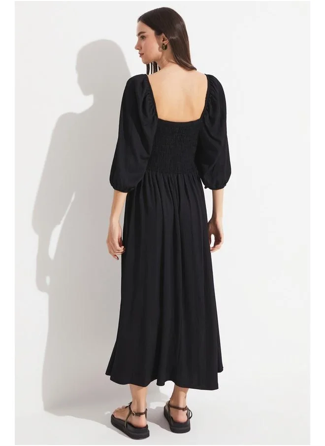 جون June Embroidery Detailed Dress