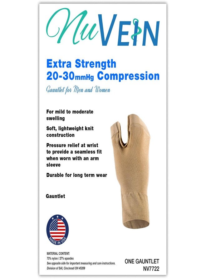 NuVein 20-30 mmHg Compression Lymphedema Gauntlet, Medical Hand Glove Support for Post Surgical Swelling Recovery, Black, Small - Image 3