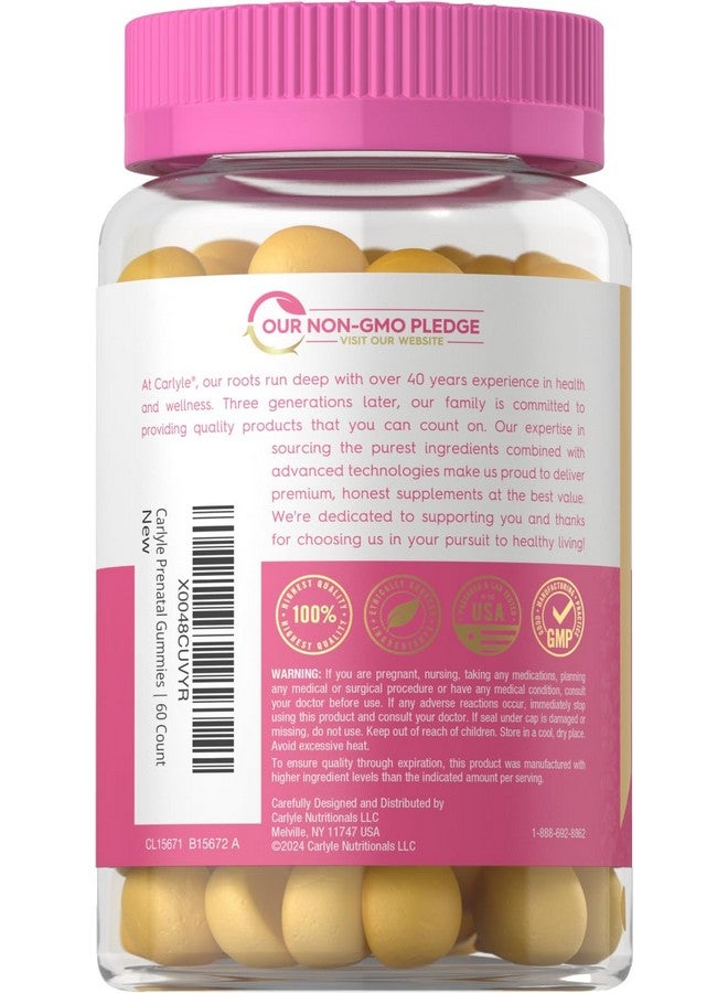 Carlyle Prenatal Gummies for Women | with DHA & Folic Acid | 60 Count | Fruit Flavor | Non-GMO, Gluten Free Supplement | for Her - Image 3