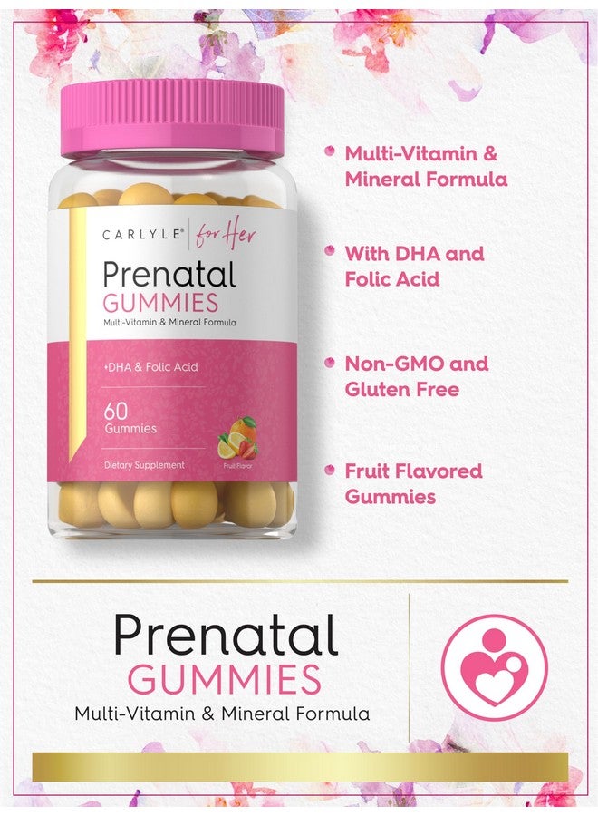 Carlyle Prenatal Gummies for Women | with DHA & Folic Acid | 60 Count | Fruit Flavor | Non-GMO, Gluten Free Supplement | for Her - Image 4