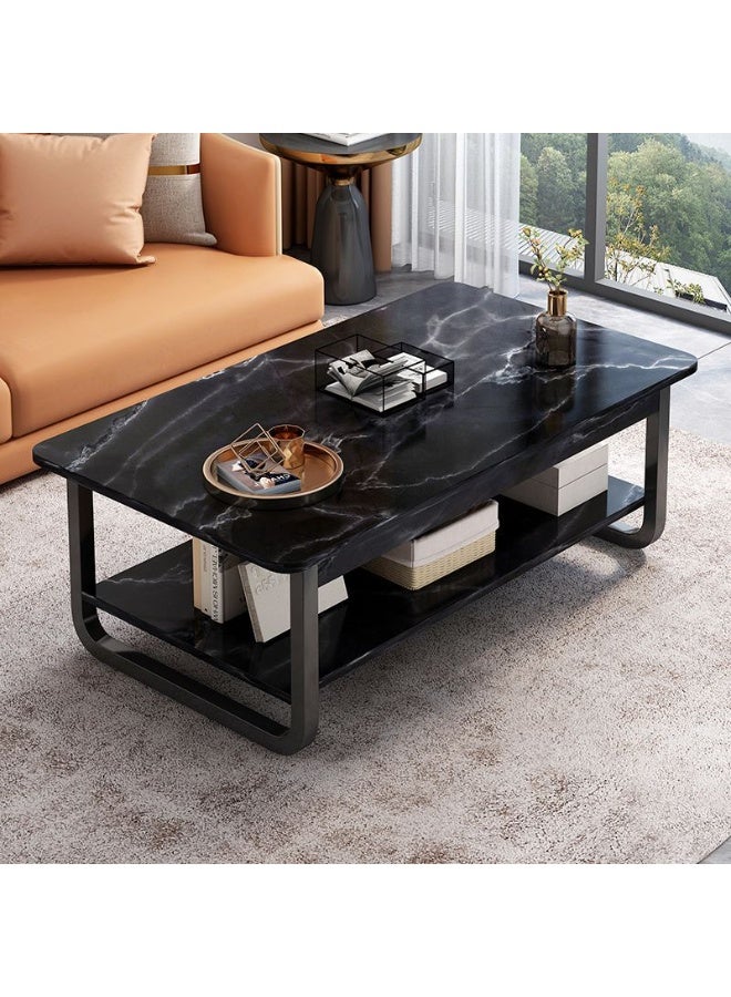 Coffee table, living room, coffee table, multifunctional marble veneer small square table 100 * 60 * 40