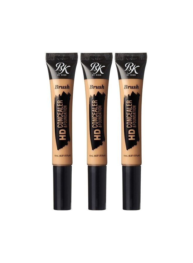 Ruby Kisses HD Brush Concealer & Foundation 3 Pack (Toffee)